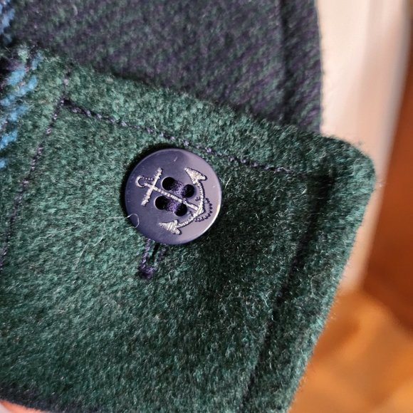 J Crew Wool Shirt - Large - Navy Green Blue Plaid - Picture 7 of 14